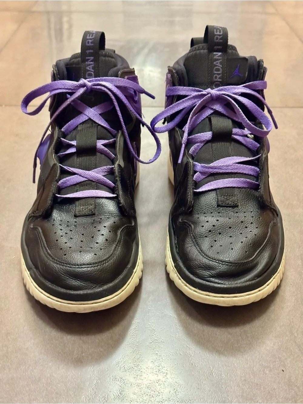Jordan Air Jordan 1 High React High-Top Sneakers in Purple & Black, Men’s 11